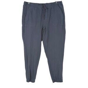 Avia Womens XL Grey Blue Cotton Blend Drawstring Jogger Pants AV12100021483